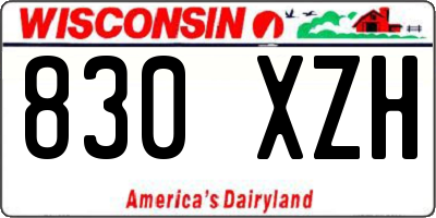WI license plate 830XZH