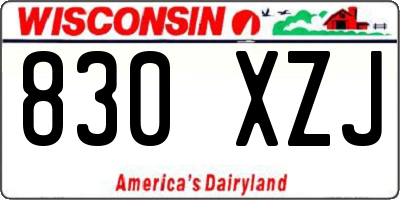 WI license plate 830XZJ