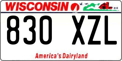 WI license plate 830XZL