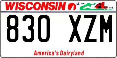 WI license plate 830XZM