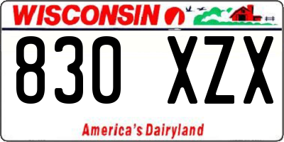 WI license plate 830XZX