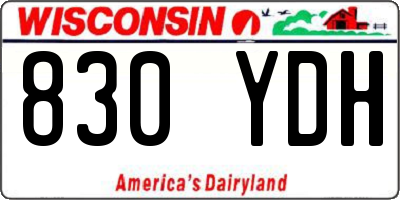 WI license plate 830YDH