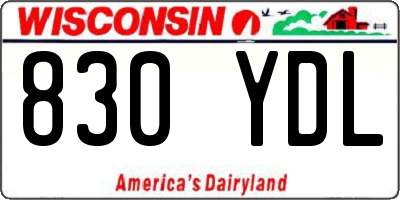 WI license plate 830YDL