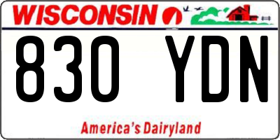 WI license plate 830YDN