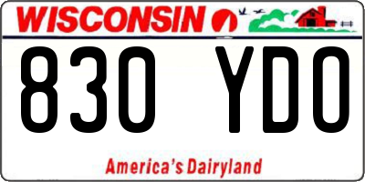 WI license plate 830YDO