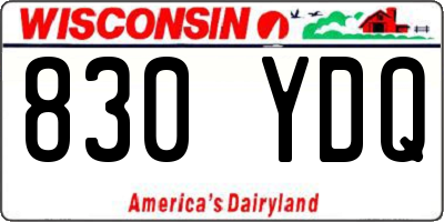 WI license plate 830YDQ