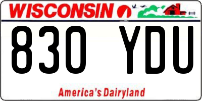 WI license plate 830YDU