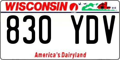 WI license plate 830YDV