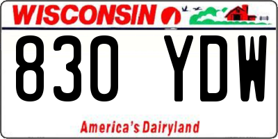 WI license plate 830YDW