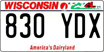 WI license plate 830YDX
