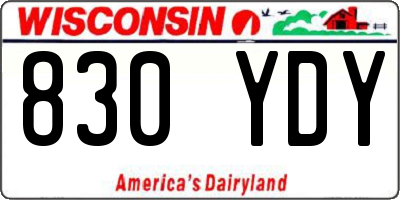 WI license plate 830YDY