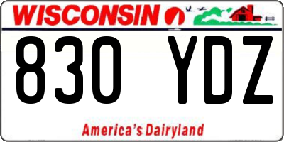 WI license plate 830YDZ