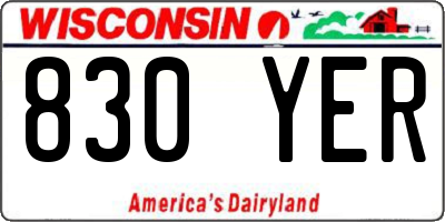WI license plate 830YER