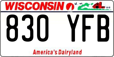 WI license plate 830YFB