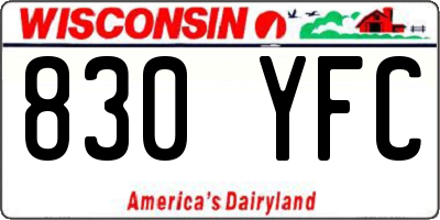 WI license plate 830YFC