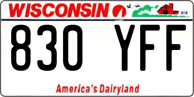 WI license plate 830YFF