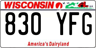 WI license plate 830YFG