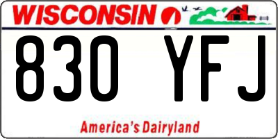 WI license plate 830YFJ