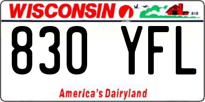WI license plate 830YFL