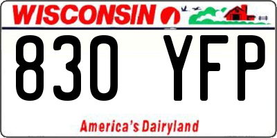 WI license plate 830YFP