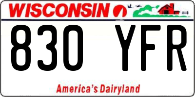 WI license plate 830YFR