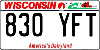 WI license plate 830YFT