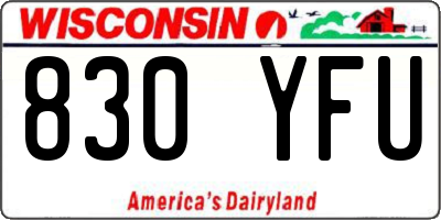 WI license plate 830YFU