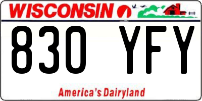 WI license plate 830YFY
