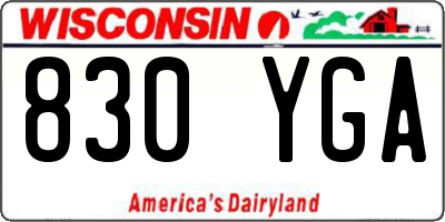 WI license plate 830YGA