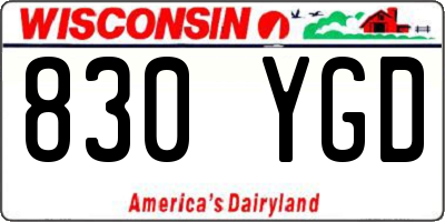 WI license plate 830YGD