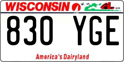 WI license plate 830YGE
