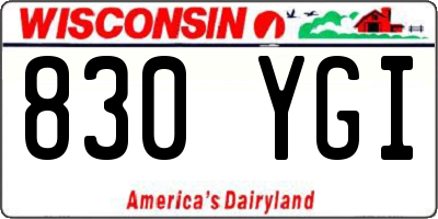 WI license plate 830YGI