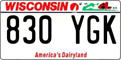 WI license plate 830YGK