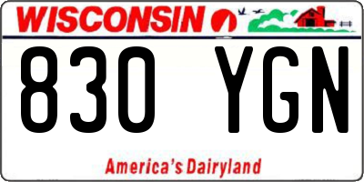WI license plate 830YGN