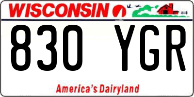 WI license plate 830YGR