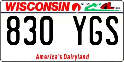 WI license plate 830YGS
