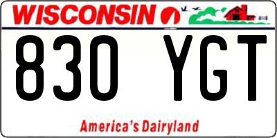 WI license plate 830YGT