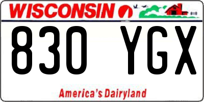 WI license plate 830YGX