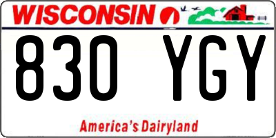 WI license plate 830YGY