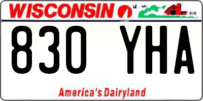 WI license plate 830YHA