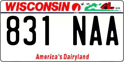 WI license plate 831NAA