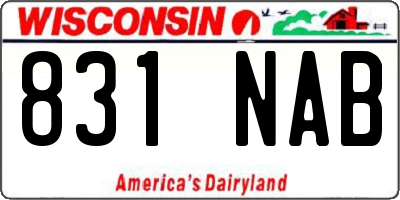 WI license plate 831NAB