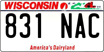 WI license plate 831NAC