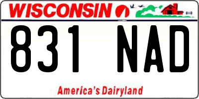 WI license plate 831NAD