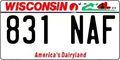 WI license plate 831NAF
