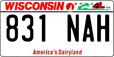 WI license plate 831NAH