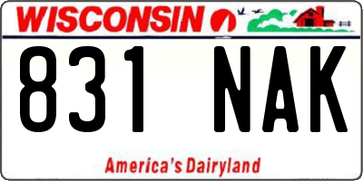 WI license plate 831NAK