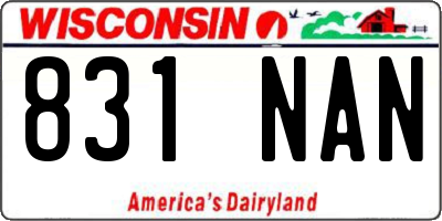 WI license plate 831NAN