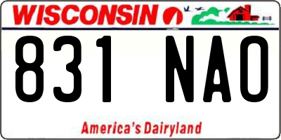 WI license plate 831NAO