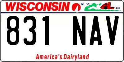 WI license plate 831NAV